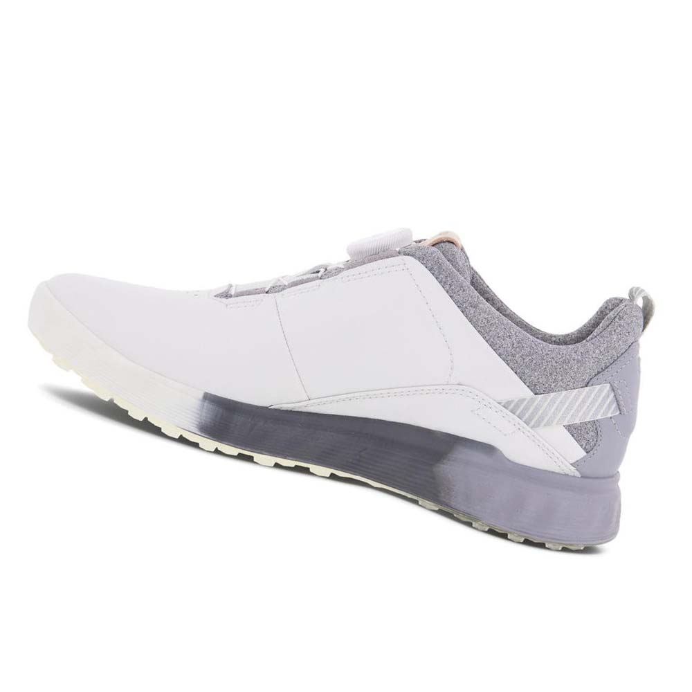 Women's Ecco S-three Boa Golf Shoes White / Silver | USA 130DFM